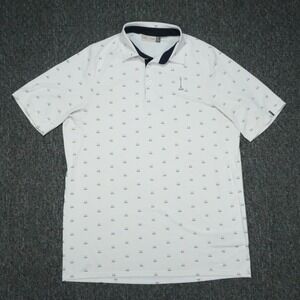 KJUS Shirt Mens Medium White Golfer Polo Short Sleeve Golf Print